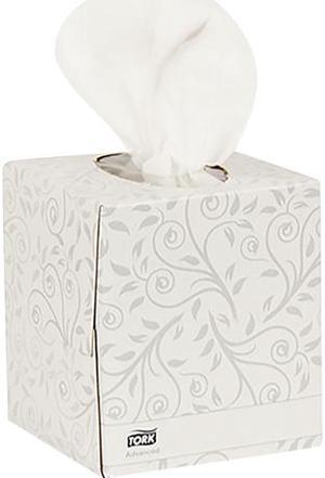 Tork TF6830 Advanced Facial Tissue, 2-Ply, White, Cube Box, 94 Sheets/Box, 36 Boxes/Carton