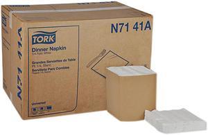 Tork N7141A Universal Dinner Napkins, 1-Ply, 17" x 17", 1/4 Fold, White, 4008/Carton