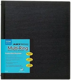 Itoya Of America, Ltd RB1114 11" x 14" Multi-Ring Binder, Recycled - Black