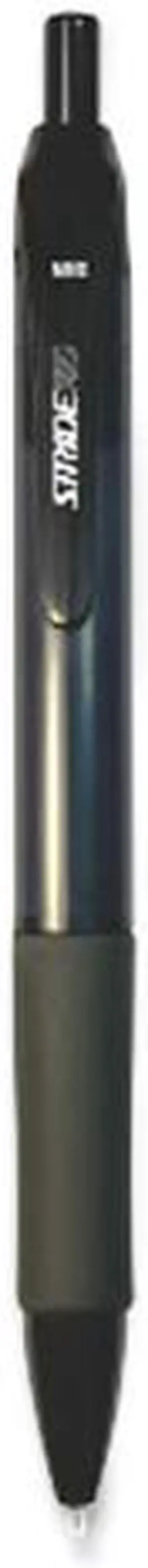 Stride StrideRio Gel Pen, Retractable, Medium 0.7 mm, Black Ink, Translucent Black Barrel, 12/Box  52001