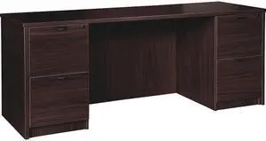Lorell PC2466ES Prominence 2.0 Espresso Laminate Double-Pedestal Credenza