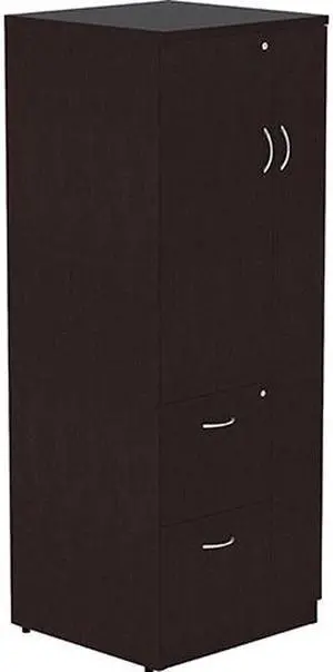 Lorell 18229 Essentials Laminate Tall Storage Cabinet - 2-Drawer