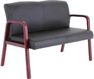 Lorell 40211 Wood & Leather Love Seat