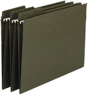 Smead 64137 Standard Green 100% Recycled FasTab Hanging Folder - 8.50" Width x 14" Length Sheet Size - 1/3 Tab Cut - Assorted Position Tab Location - 20 / Box, 1 Box