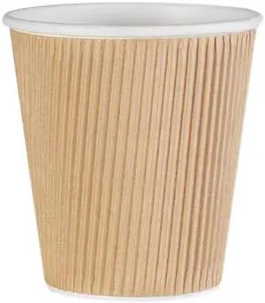 Genuine Joe 11256CT Ripple Hot Cup 10 oz - 500/Carton – Brown