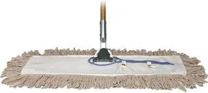 Genuine Joe 48264CT 24" Dust Mop Frame, 360° Swivel, Rust Resistant, Chrome Plated, Reinforced - Stainless Steel - Steel - 12 / Carton