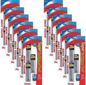 Pentel C25BPHB3K6BX Super Hi-Polymer Leads - 0.5 mmFine Point - HB - Graphite - 36 / Box