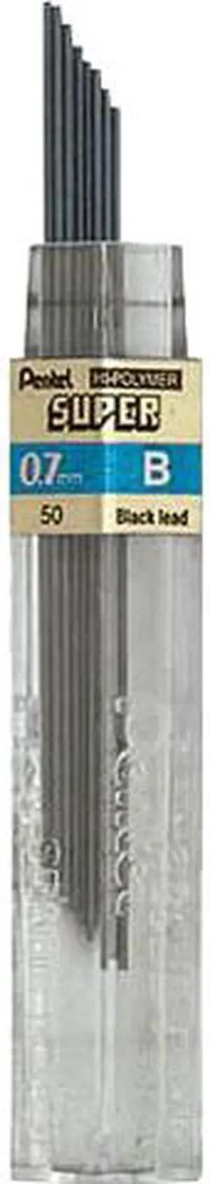 Pentel 50BBX Super Hi-Polymer Leads - 0.70 mm Medium Point - B - Black - 144 / Box