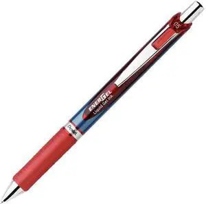 Pentel BLN75BBX EnerGel Needle Tip Liquid Gel Ink Pens, 0.5mm, Red, 12/Pack