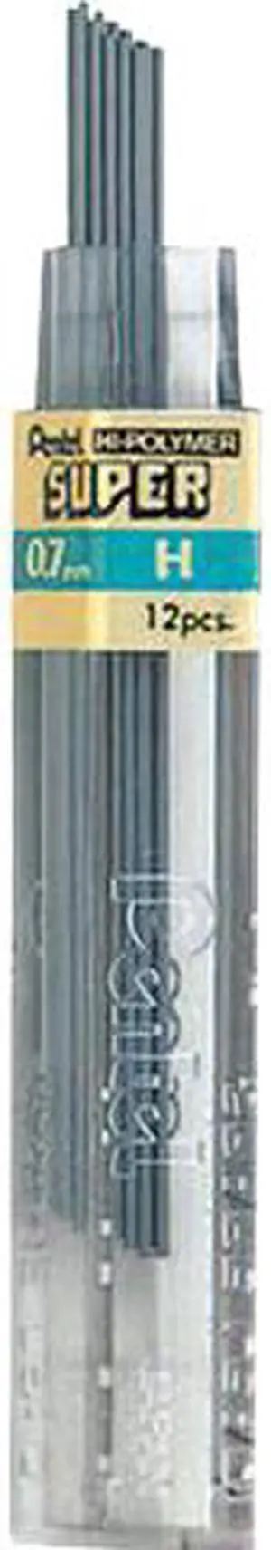 Pentel 50HBX Super Hi-Polymer Leads, 0.7mm, H, Black, 144/Pack