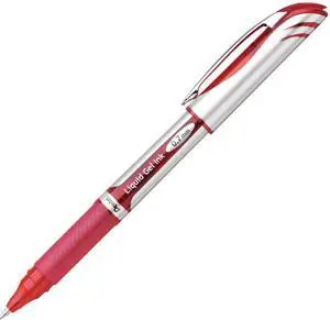 Pentel BL57B EnerGel Gel Ink Pen, Medium Point, Metal Tip, Red Ink