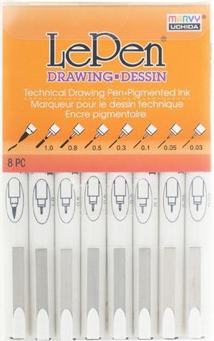 Uchida 41008A Marvy LePen Technical Drawing Pen Set