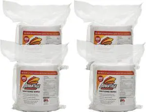 2XL TXL L36 Gym Wipes Advantage, 6" x 8", White, Unscented, 900/Roll, 4 Rolls/Ct