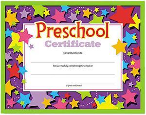 TREND T17006 Colorful Classic Certificates, Preschool Certificate, 8 1/2 x 11, 30 per Pack
