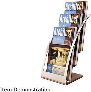 deflect-o 693645 Three-Tier Leaflet Holder, 6-3/4w x 6-15/16d x 13-5/16h, Silver
