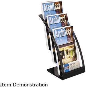 deflect-o 693604 Three-Tier Leaflet Holder, 6-3/4w x 6-15/16d x 13-5/16h, Black