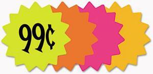 COSCO 090249 Die Cut Paper Signs, 4" Round, Assorted Colors, Pack of 60 Each