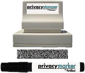 Xstamper 35302 Secure Stamp S10 with Marker, 1/2 Inch x 1 5/8, Black