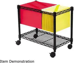 Safco 5201BL Wire Mobile File, 1 Shelf, 14w x 24d x 20-1/2h, Black