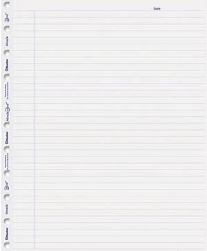 Blueline MiracleBind Ruled Paper Refill Sheets 11 x 9-1/16 White 50 Sheets/Pack