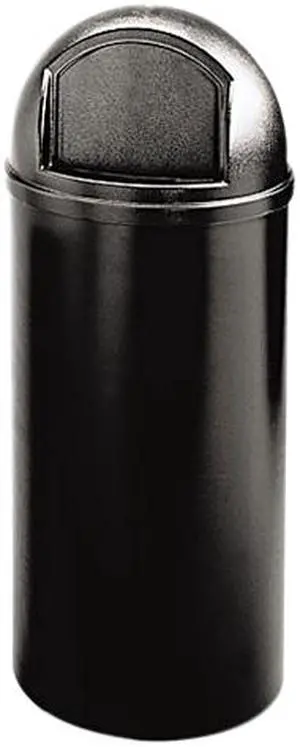 Rubbermaid Commercial 816088BK Marshal Classic Container, Round, Polyethylene, 15 gal, Black