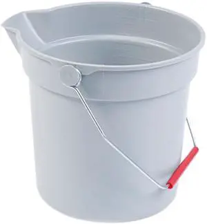 Rubbermaid Commercial 296300GY Brute 10-Quart Plastic Utility Pail, 10-1/2 Diameter x 10-1/4h, Gray Plastic