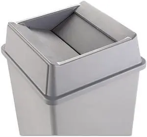 Rubbermaid Commercial 2664GRAY Swing Top Lid for Square Waste Container, Plastic, Gray