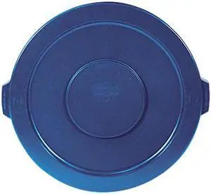 Rubbermaid Commercial 263100BE Round Lid for Brute 32 gal Waste Containers, 22 1/4" Diameter, Blue