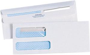 Quality Park Redi Seal Envelope #10 4 1/8 x 9 1/2 Double Window White 500/Box