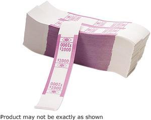 PM Company 55032 Color-Coded Kraft Currency Straps, 20 Bill, 2000, Self-Adhesive, 1000/Pack