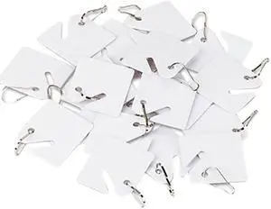 SecurIT 04983 Replacement Slotted Key Cabinet Tags, 1-5/8 x 1-1/2, White, 20/Pack