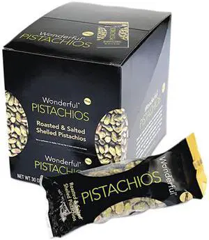 Paramount Farms 070146W2E Wonderful Shelled Pistachios, Roasted & Salted, 2.5 oz. Pack, 12/Box