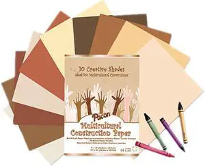 Pacon 9512 Multicultural Construction Paper, 76 lbs., 12 x 18, Assorted, 50 Sheets/Pack