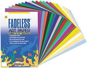 Pacon 57504 Fadeless Assorted Paper, 50 lbs., 12 x 18, 60 Sheets/Pack