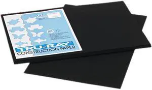 Pacon 103061 Tru-Ray Construction Paper, 76 lbs., 12 x 18, Black, 50 Sheets/Pack