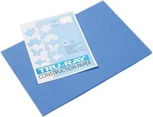 Pacon 103054 Tru-Ray Construction Paper, 76 lbs., 12 x 18, Blue, 50 Sheets/Pack