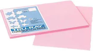 Pacon 103044 Tru-Ray Construction Paper, 76 lbs., 12 x 18, Pink, 50 Sheets/Pack