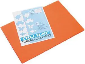 Pacon 103034 Tru-Ray Construction Paper, 76 lbs., 12 x 18, Orange, 50 Sheets/Pack