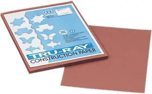 Pacon 103025 Tru-Ray Construction Paper, 76 lbs., 9 x 12, Warm Brown, 50 Sheets/Pack