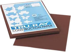 Pacon 103024 Tru-Ray Construction Paper, 76 lbs., 9 x 12, Dark Brown, 50 Sheets/Pack