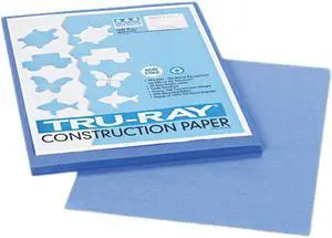 Pacon 103022 Tru-Ray Construction Paper, 76 lbs., 9 x 12, Blue, 50 Sheets/Pack