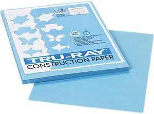 Pacon 103016 Tru-Ray Construction Paper, 76 lbs., 9 x 12, Sky Blue, 50 Sheets/Pack