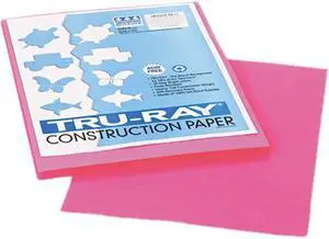 Pacon 103013 Tru-Ray Construction Paper, 76 lbs., 9 x 12, Shocking Pink, 50 Sheets/Pack