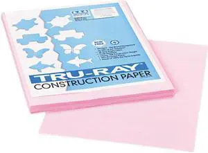 Pacon 103012 Tru-Ray Construction Paper, 76 lbs., 9 x 12, Pink, 50 Sheets/Pack