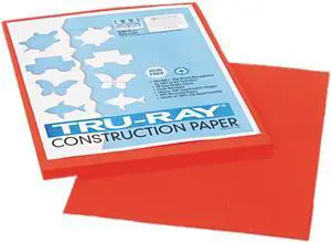 Pacon 103002 Tru-Ray Construction Paper, 76 lbs., 9 x 12, Orange, 50 Sheets/Pack