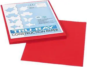 Pacon 102993 Tru-Ray Construction Paper, 76 lbs., 9 x 12, Holiday Red, 50 Sheets/Pack