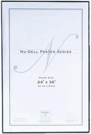Nu-Dell 31242 Metal Poster Frame, Plastic Face, 24 x 36, Black