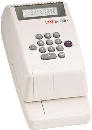 Max EC-30A 10-digit Print Electronic Check Writer, Personal, Business - White