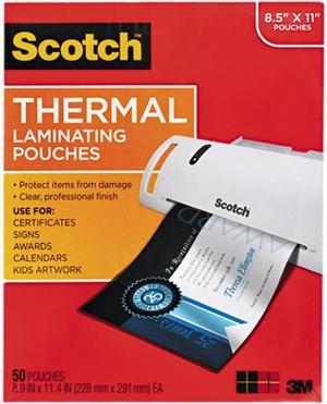 3M Scotch TP3854-50 8.5" x 11" Letter Size Thermal Laminating Pouches, 3 mil, 50/pack
