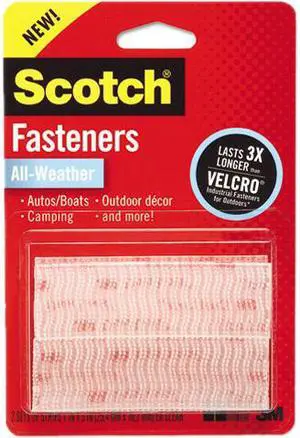 Scotch RFD7090 Hook and Loop Fastener Tape, 2" x 3", two sets, White